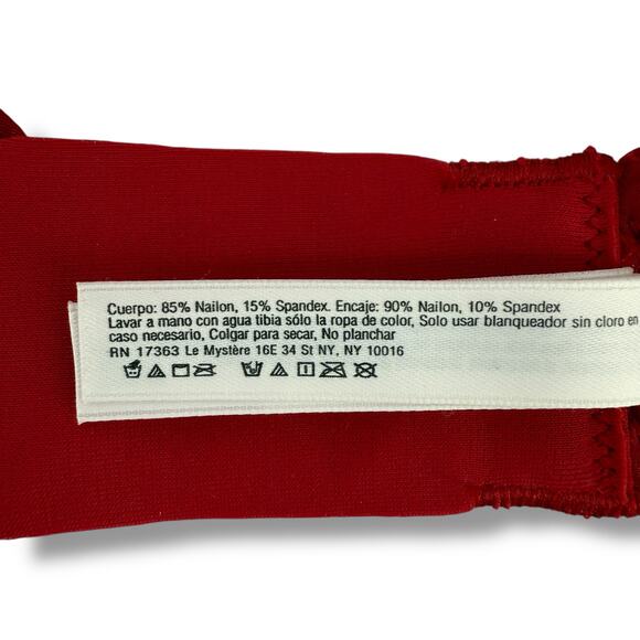 Le Mystère Lace Allure Soft Contour Bra Size 34DD Cherry Red Underwire - Picture 7 of 7